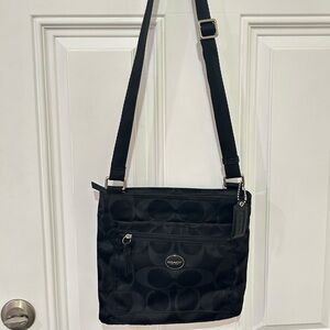 Coach Signature Getaway Nylon File Crossbody Bag
